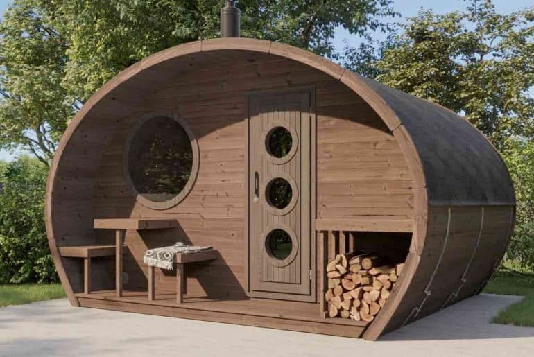 Fjordholz Saunafass Modell Frodo 2-Raum